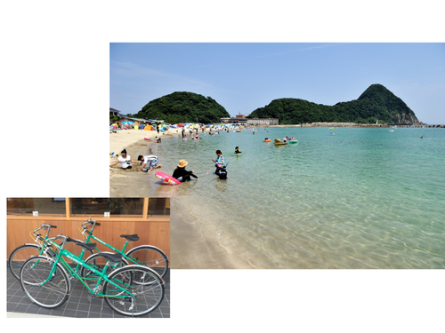 エコハウスにある自転車に乗って、海までGO!!